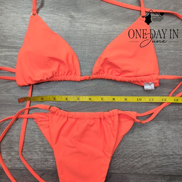 CharmLeaks Triangle Tie Side Bikini Swimsuit Size M - Picture 3 of 5